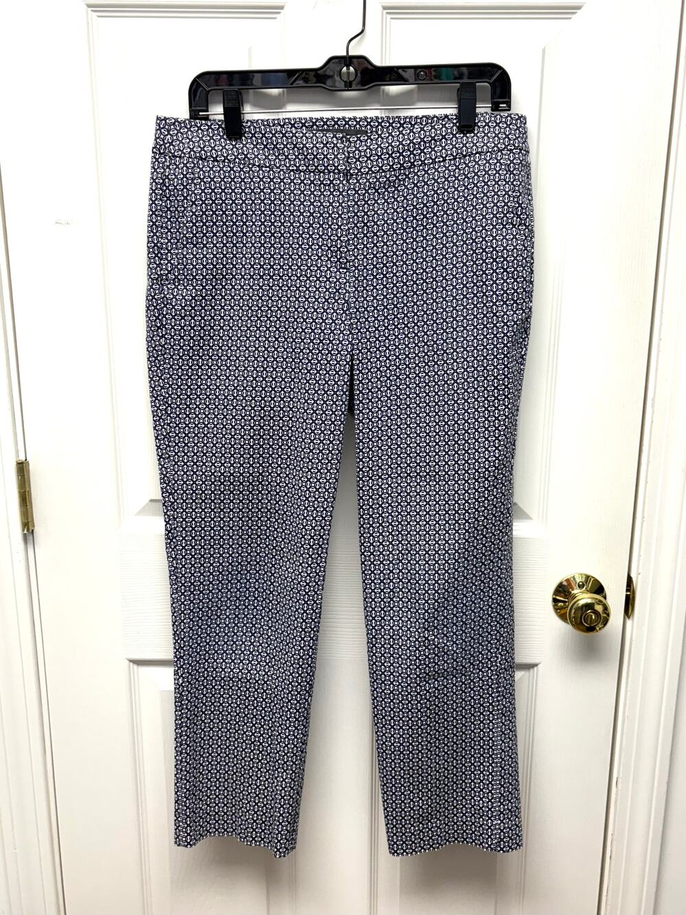 Donna Ricco Pants Black and White Pattern, Stretch, Tapered Leg, Size 8